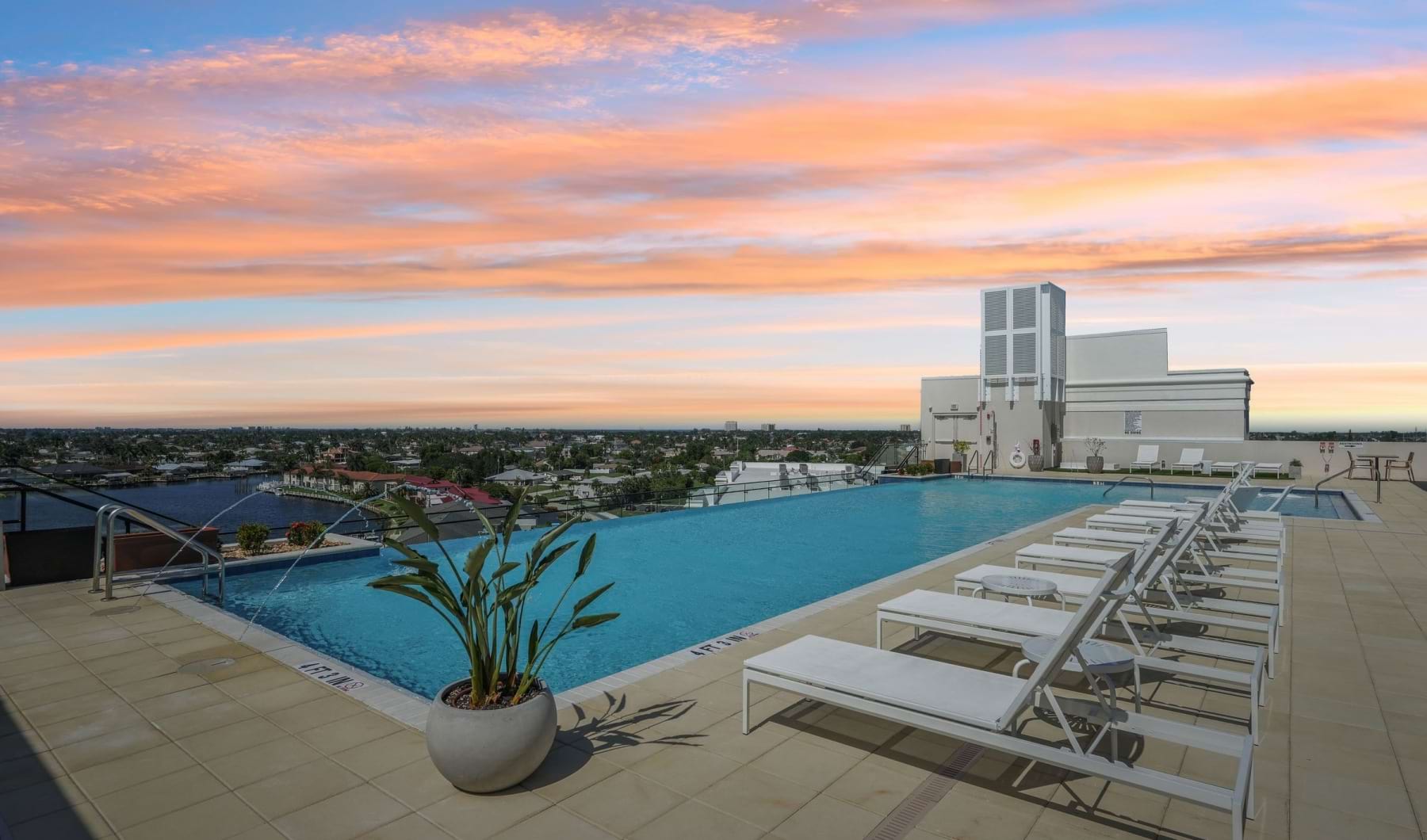 Sunset at Bimini Square Pool