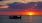a boat in water with a sunset