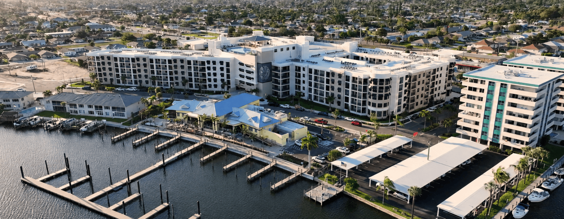 Bimini Square Drone at Twilight