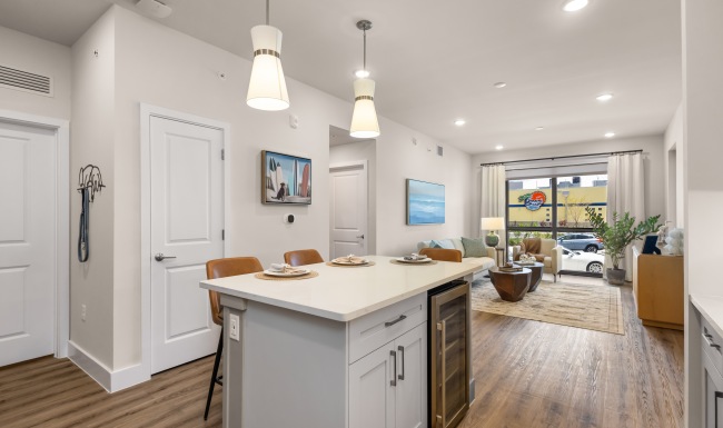 Model Apartment Home - Kitchen and Living Room